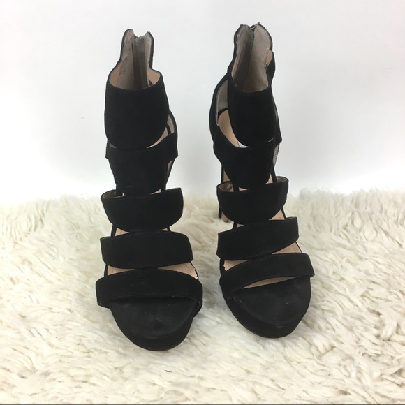 Steve Madden spycee cage sandal heel suede black - Picture 3 of 5